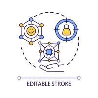 Target audience research concept icon. Consumer analysis. Client centricity. Wireless connection abstract idea thin line illustration. Isolated outline drawing. Editable stroke vector