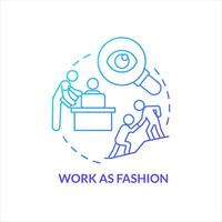 Employee-friendly company blue gradient concept icon. Work as fashion. Worker employer relationship abstract idea thin line illustration. Isolated outline drawing vector