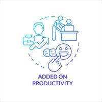 Increase workers productivity blue gradient concept icon. Motivate employee. Boost efficient in workplace abstract idea thin line illustration. Isolated outline drawing vector