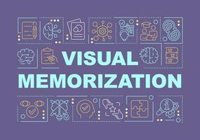 Visual memorization word concepts violet banner. Studying style. Infographics with editable icons on color background. Isolated typography. Vector illustration with text