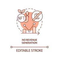 No revenue generation orange concept icon. Risky investment. NFT disadvantage abstract idea thin line illustration. Isolated outline drawing. Editable stroke vector