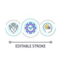 Become aware without judgment loop concept icon. Change mindset. Remove psychological limitations tip abstract idea thin line illustration. Isolated outline drawing. Editable stroke vector