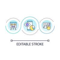 Optimize strategy loop concept icon. Analytic research. Effective adjustment. Business transformation abstract idea thin line illustration. Isolated outline drawing. Editable stroke vector