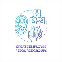 Create employee resource groups blue gradient concept icon. Workers communities. Employment brand. Build team abstract idea thin line illustration. Isolated outline drawing vector