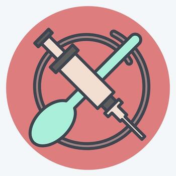 Icon Heroine. related to Addiction Dictionary symbol. color mate style. simple design editable. simple illustration vector