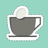 Sticker line cut Caffeine. related to Addiction Dictionary symbol. simple design editable. simple illustration vector