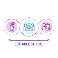 HR management issues loop concept icon. Misunderstanding in collective. Teamwork regulation abstract idea thin line illustration. Isolated outline drawing. Editable stroke vector