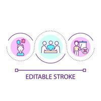 HR management issues loop concept icon. Misunderstanding in collective. Teamwork regulation abstract idea thin line illustration. Isolated outline drawing. Editable stroke vector