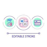 Education process loop concept icon. Improve professional skills. Upgrade knowledge. Career growth abstract idea thin line illustration. Isolated outline drawing. Editable stroke vector