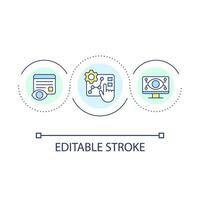 Check software loop concept icon. Audit digital service. Improve efficiency. Verify productivity abstract idea thin line illustration. Isolated outline drawing. Editable stroke vector