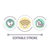 Distance manage loop concept icon. Wireless connection. Smart device. Internet of things abstract idea thin line illustration. Isolated outline drawing. Editable stroke vector