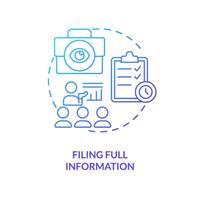 Filling full information blue gradient concept icon. Preventing mass exodus during mergers abstract idea thin line illustration. Transparency. Isolated outline drawing vector