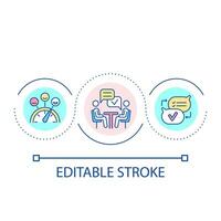 Assess clients experience loop concept icon. Customer feedbacks. Positive review. Brand reputation abstract idea thin line illustration. Isolated outline drawing. Editable stroke vector