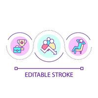 Delegate duties loop concept icon. Low performance. Unproductive management. Ineffective leader abstract idea thin line illustration. Isolated outline drawing. Editable stroke vector