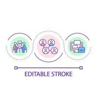 Expand employees structure loop concept icon. HR recruitment. Professional relationship. Work network abstract idea thin line illustration. Isolated outline drawing. Editable stroke vector