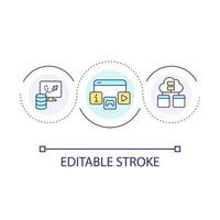 Entertainment content loop concept icon. Personal data cloud. Digital information storage abstract idea thin line illustration. Isolated outline drawing. Editable stroke vector