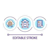 Smart house management loop concept icon. Distance regulation app. Internet of things abstract idea thin line illustration. Isolated outline drawing. Editable stroke vector