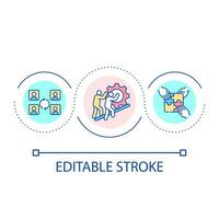 Optimize teamwork loop concept icon. Human recourses management. Cooperative work. Collective efforts abstract idea thin line illustration. Isolated outline drawing. Editable stroke vector