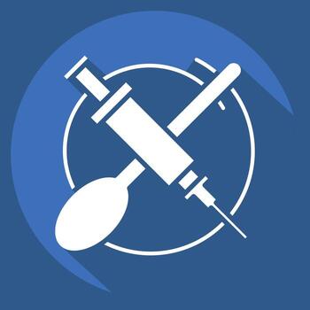 Icon Heroine. related to Addiction Dictionary symbol. long shadow style. simple design editable. simple illustration vector