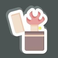 Sticker Pyromania. related to Addiction Dictionary symbol. simple design editable. simple illustration vector