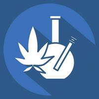 Icon Marijuana. related to Addiction Dictionary symbol. long shadow style. simple design editable. simple illustration vector