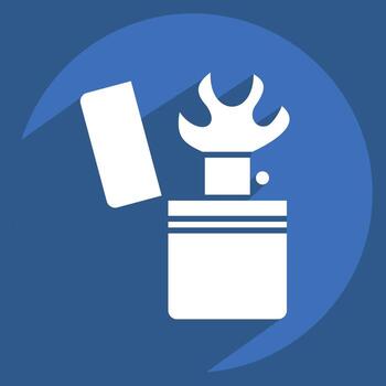 icono piromanía. relacionado a adiccion diccionario símbolo. largo sombra estilo. sencillo diseño editable. sencillo ilustración vector