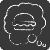 Icon Eating Disorder. related to Addiction Dictionary symbol. chalk Style. simple design editable. simple illustration vector