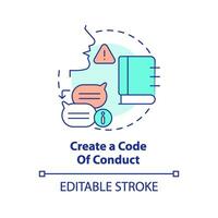 Create code of conduct concept icon. Maintain customer service policy abstract idea thin line illustration. Isolated outline drawing. Editable stroke vector