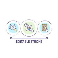 Social poll loop concept icon. Target audience. Opinion and feedback. Questionnaire abstract idea thin line illustration. Isolated outline drawing. Editable stroke vector