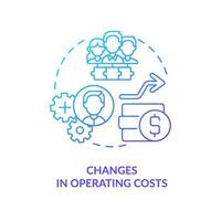 Changes in operating costs blue gradient concept icon. Services expenses. Common reason for price increase abstract idea thin line illustration. Isolated outline drawing vector