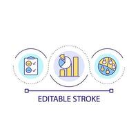 Demographic research loop concept icon. Population analytics. Market segments. Feedback abstract idea thin line illustration. Isolated outline drawing. Editable stroke vector