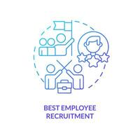 Best employee recruitment blue gradient concept icon. Merge teams successfully abstract idea thin line illustration. Hiring top talent. Isolated outline drawing vector