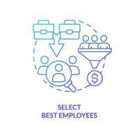 Select best employees blue gradient concept icon. Bring company teams together abstract idea thin line illustration. Talent retention. Isolated outline drawing vector