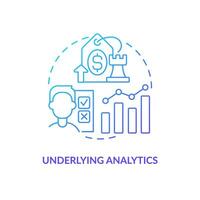 Underlying analytics blue gradient concept icon. Basic data analysis. Price testing key factor abstract idea thin line illustration. Isolated outline drawing vector