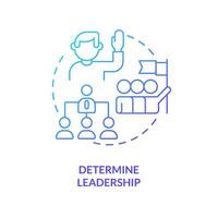 Determine leadership blue gradient concept icon. Stage of successful merger abstract idea thin line illustration. Integration. Developing leader. Isolated outline drawing vector