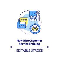 New hire customer service training concept icon. Corporate education abstract idea thin line illustration. Isolated outline drawing. Editable stroke vector