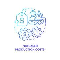 Increased production costs blue gradient concept icon. Manufacture expenses. Common reason for price increase abstract idea thin line illustration. Isolated outline drawing vector