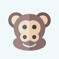 Icon Monkey. related to Animal symbol. flat style. simple design editable. simple illustration vector