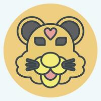 Icon Tiger. related to Animal symbol. color mate style. simple design editable. simple illustration vector