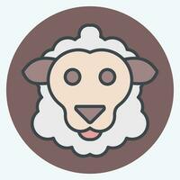 Icon Sheep. related to Animal symbol. color mate style. simple design editable. simple illustration vector