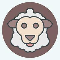 Icon Sheep. related to Animal symbol. color mate style. simple design editable. simple illustration vector