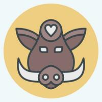 Icon Boar. related to Animal symbol. color mate style. simple design editable. simple illustration vector
