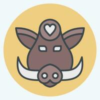 Icon Boar. related to Animal symbol. color mate style. simple design editable. simple illustration vector