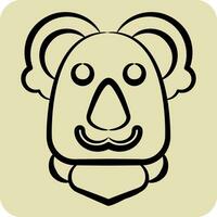 Icon Koala. related to Animal symbol. hand drawn style. simple design editable. simple illustration vector