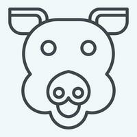 Icon Pig. related to Animal symbol. line style. simple design editable. simple illustration vector