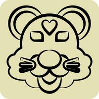 Icon Tiger. related to Animal symbol. hand drawn style. simple design editable. simple illustration vector