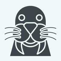 Icon Walrus. related to Animal symbol. glyph style. simple design editable. simple illustration vector