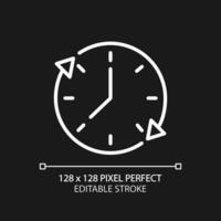 Time period pixel perfect white linear icon for dark theme. Validity and expiration. Estimating duration. Thin line illustration. Isolated symbol for night mode. Editable stroke vector