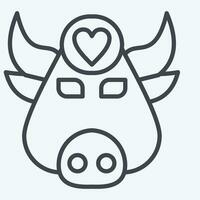 Icon Buffalo. related to Animal symbol. line style. simple design editable. simple illustration vector