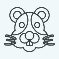 Icon Hamster. related to Animal symbol. line style. simple design editable. simple illustration vector
